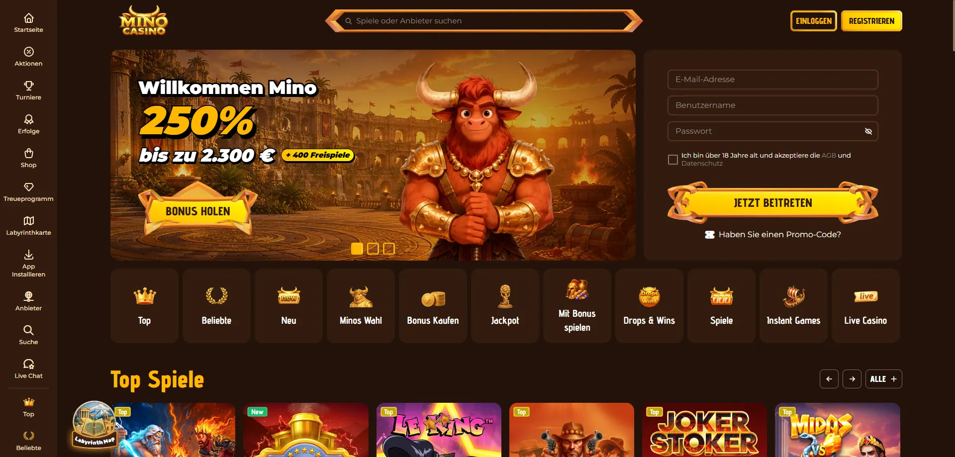 Mino Casino piattaforma online — panoramica giochi e bonus Italia