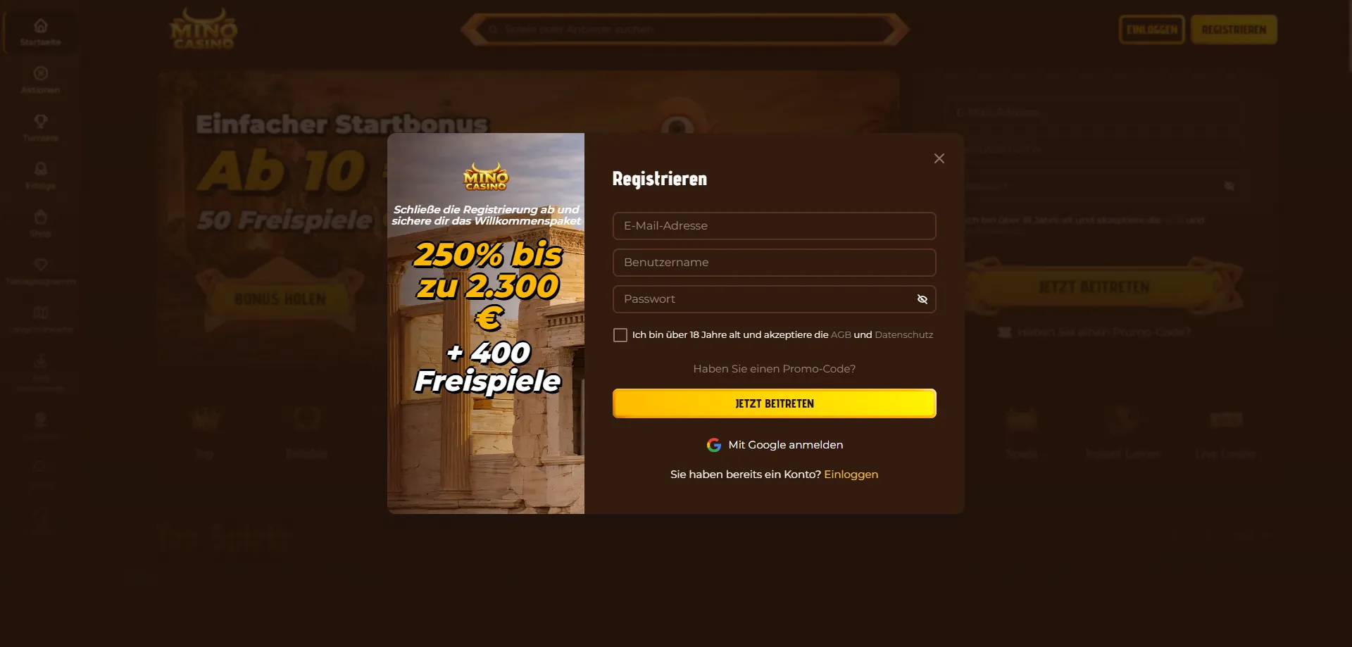 Registrazione a Mino Casino — come aprire un account in pochi minuti