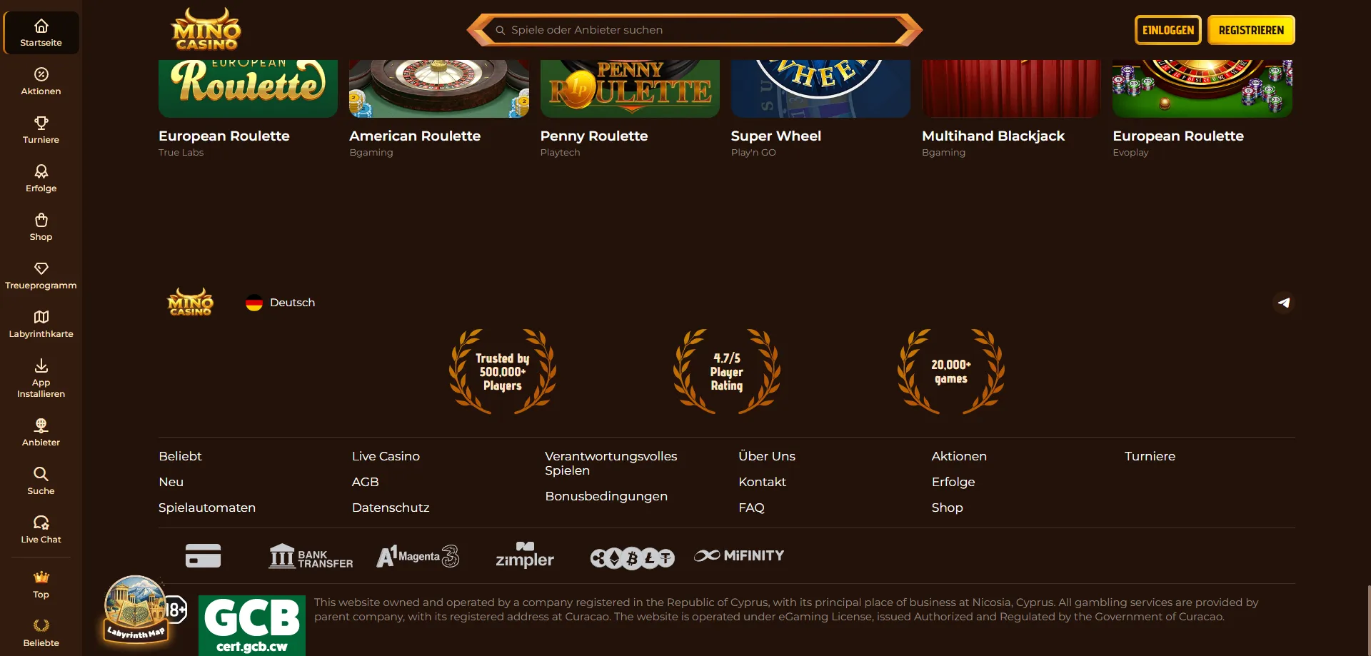 Metodi di pagamento Mino Casino — depositi e prelievi sicuri in Italia
